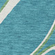 10' X 14' Teal Ivory And Green Geometric Washable Area Rug With UV Protection