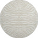 8' Beige And Ivory Animal Print Washable Round Rug With UV Protection