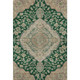 5' X 8' Emerald Beige And Taupe Floral Medallion Washable Area Rug With UV Protection
