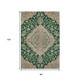 8' X 10' Emerald Beige And Taupe Floral Medallion Washable Area Rug With UV Protection