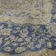 5' X 8' Navy Blue Beige And Gray Floral Medallion Washable Area Rug With UV Protection