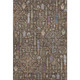 5' X 8' Brown Blue And Purple Floral Washable Area Rug With UV Protection