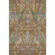 8' X 10' Copper Gray And Olive Green Floral Washable Area Rug With UV Protection