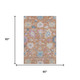 5' X 8' Orange Teal And Pink Floral Washable Area Rug With UV Protection