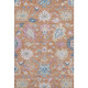 9' X 12' Orange Teal And Pink Floral Washable Area Rug With UV Protection