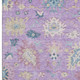 3' X 5' Purple Teal And Gold Floral Washable Area Rug With UV Protection