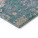 5' X 8' Teal Beige And Pink Floral Washable Area Rug With UV Protection