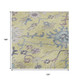 10' X 14' Yellow Blue And Blush Floral Washable Area Rug With UV Protection