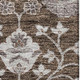 10' X 14' Chocolate Beige And Gray Floral Washable Area Rug With UV Protection