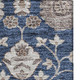 3' X 5' Navy Blue Brown And Beige Floral Washable Area Rug With UV Protection