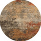 8' Khaki Red And Charcoal Abstract Washable Round Rug With UV Protection