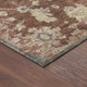10' X 14' Rust Beige And Blue Floral Washable Indoor Outdoor Area Rug