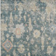3' X 5' Teal Blue Beige And Gold Floral Washable Indoor Outdoor Area Rug