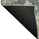 8' Teal Blue Beige And Gold Round Floral Washable Indoor Outdoor Area Rug