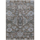 5' X 8' Chocolate And Denim Blue Medallion Washable Indoor Outdoor Area Rug