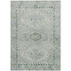 9' X 12' Lime Green And Beige Medallion Washable Indoor Outdoor Area Rug