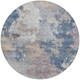 8' Blue And Beige Round Abstract Washable Indoor Outdoor Area Rug