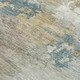 9' X 12' Teal Blue And Gold Abstract Washable Indoor Outdoor Area Rug