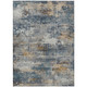 9' X 12' Blue And Copper Abstract Washable Indoor Outdoor Area Rug