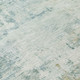 3' X 5' Aqua And Ivory Abstract Washable Indoor Outdoor Area Rug