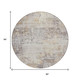 8' Linen And Beige Round Abstract Washable Indoor Outdoor Area Rug