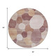 8' Blush And Beige Round Geometric Washable Indoor Outdoor Area Rug