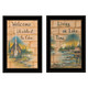 Set Of Two Living on the Lake 2 Black Framed Print Wall Art