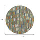 8' Artichoke Green Copper And Ivory Round Striped Washable Indoor Outdoor Area Rug