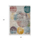 3' X 5' Beige Teal Blue And Gold Geometric Washable Indoor Outdoor Area Rug