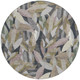 8' Khaki And Brown Round Floral Washable Indoor Outdoor Area Rug