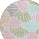 8' Sage Pink And Aqua Round Floral Washable Indoor Outdoor Area Rug