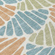 3' X 5' Pale Aqua Copper And Gold Floral Washable Indoor Outdoor Area Rug