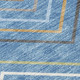 8' X 10' Blue Ivory And Brown Striped Washable Indoor Outdoor Area Rug