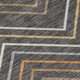 10' X 14' Charcoal Ivory And Brown Striped Washable Indoor Outdoor Area Rug