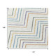 10' X 14' Pacific Blue Ivory And Copper Striped Washable Indoor Outdoor Area Rug