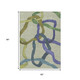 5' X 8' Artichoke Green Purple And Khaki Abstract Washable Indoor Outdoor Area Rug