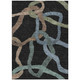 10' X 14' Black Blue And Copper Abstract Washable Indoor Outdoor Area Rug