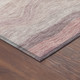 8' X 10' Salmon Peach And Beige Striped Washable Indoor Outdoor Area Rug