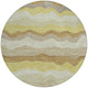 8' Wheat Khaki And Beige Round Striped Washable Indoor Outdoor Area Rug