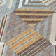 8' Taupe Brown And Blue Round Patchwork Washable Indoor Outdoor Area Rug