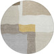 8' Beige Gold And Gray Round Abstract Washable Indoor Outdoor Area Rug