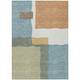 9' X 12' Pale Aqua Ivory And Terra Cotta Abstract Washable Indoor Outdoor Area Rug