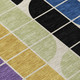 8' Blue Black Purple And Orange Round Geometric Washable Indoor Outdoor Area Rug