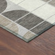 8' Silver Brown And Gray Round Geometric Washable Indoor Outdoor Area Rug