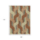 9' X 12' Rust Orange And Wheat Striped Washable Indoor Outdoor Area Rug