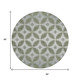 8' Artichoke Green And Ivory Round Geometric Washable Indoor Outdoor Area Rug