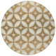 8' Copper And Ivory Round Geometric Washable Indoor Outdoor Area Rug