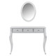 39" Silver Wood Mirrored Three Drawer Vanity Table