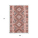 9' X 12' Terra Cotta Gray And Silver Geometric Washable Area Rug With UV Protection