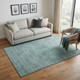 5' X 8' Teal And Aqua Geometric Washable Area Rug With UV Protection